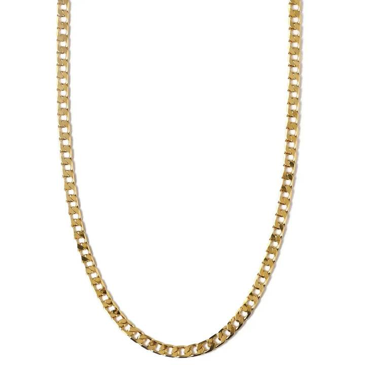 Flat Link Chain Necklace | White Gold