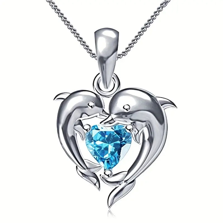 Ocean Heart Necklace Twins | White Gold
