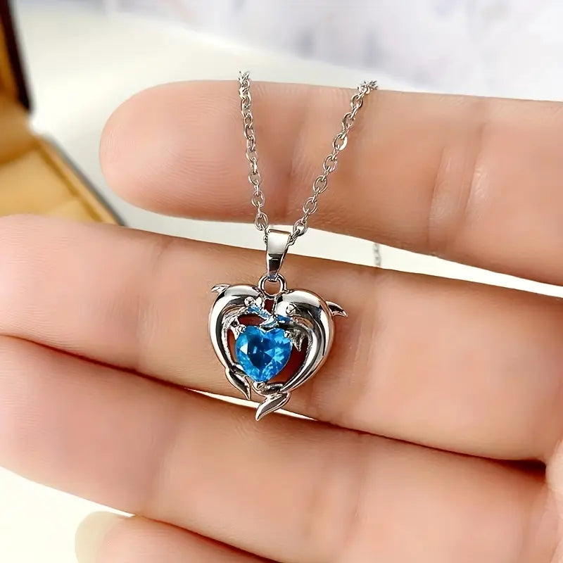 Ocean Heart Necklace Twins | White Gold