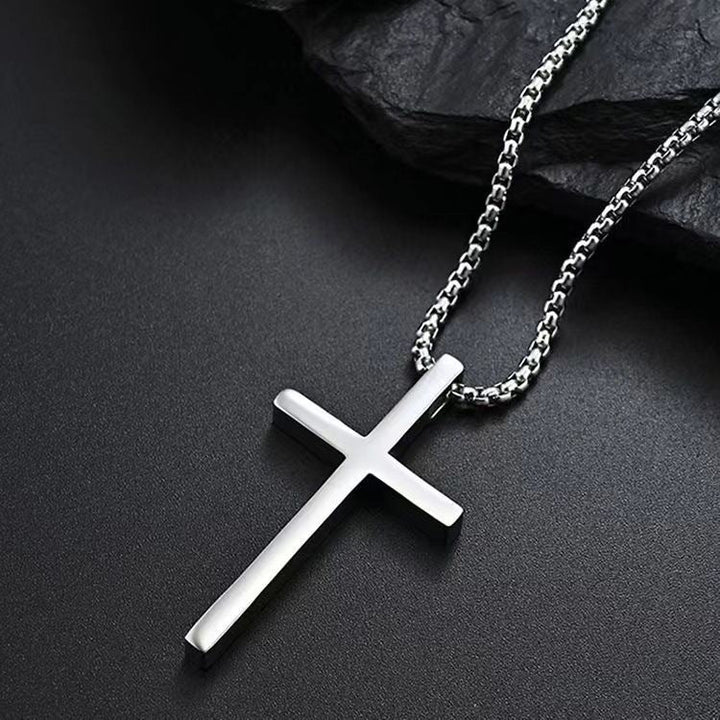 Cross necklace with setting | White gold