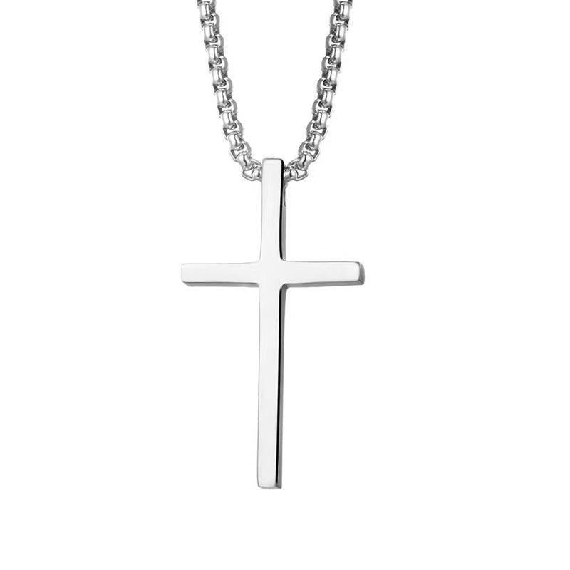 Cross necklace with setting | White gold