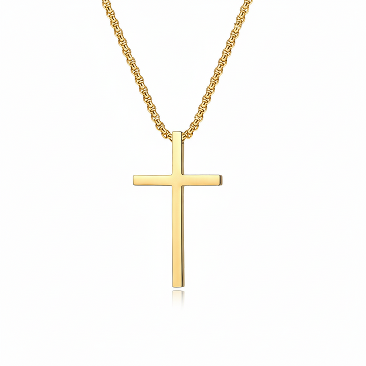 Cross necklace with setting | Gold