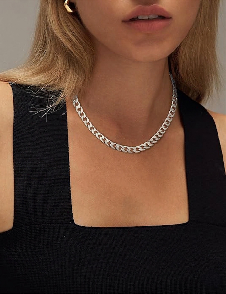 Cuban chain with large links | White gold