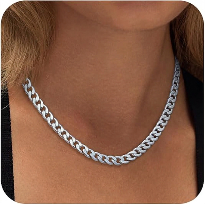 Cuban chain with large links | White gold