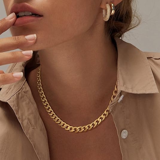 Cuban chain with large links | Gold