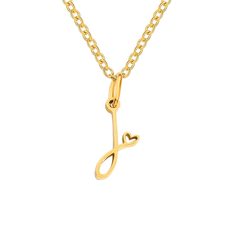 Initial Heart Necklace | Gold