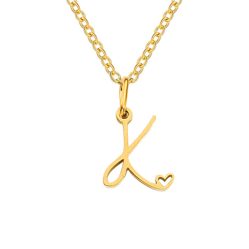 Initial Heart Necklace | Gold