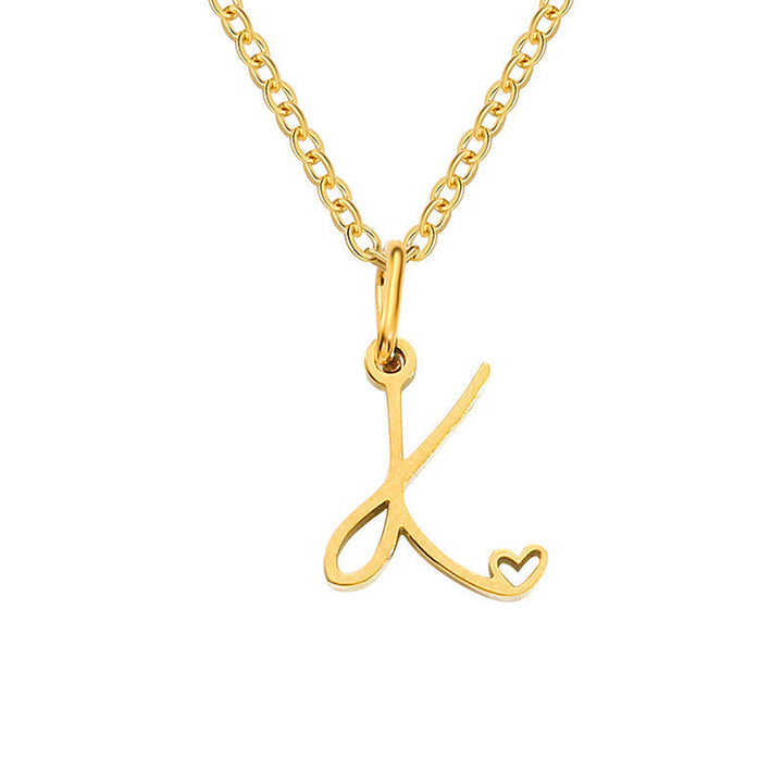 Initial Heart Necklace | Gold