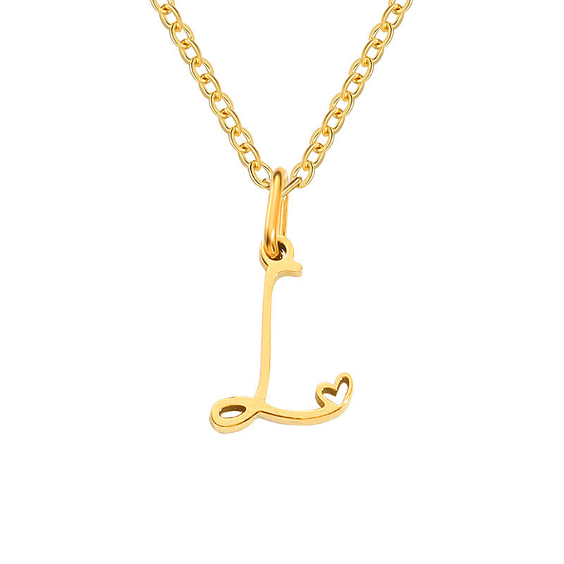 Initial Heart Necklace | Gold