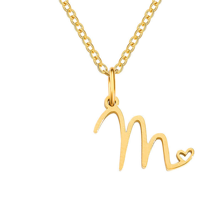 Initial Heart Necklace | Gold