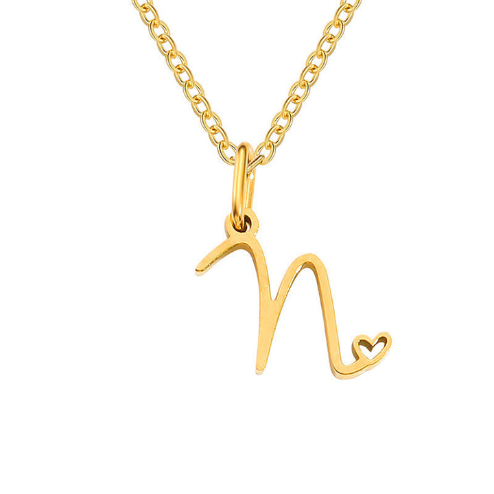 Initial Heart Necklace | Gold