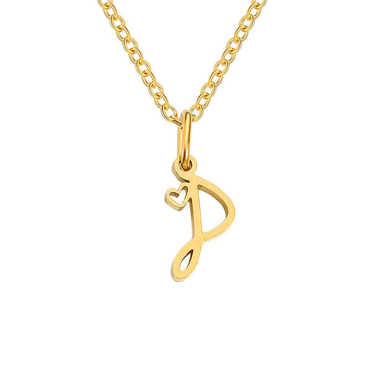 Initial Heart Necklace | Gold