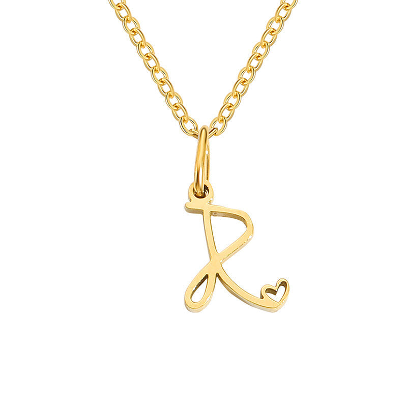 Initial Heart Necklace | Gold