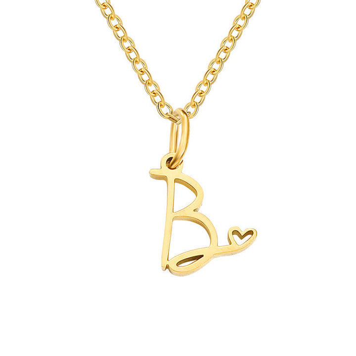 Initial Heart Necklace | Gold