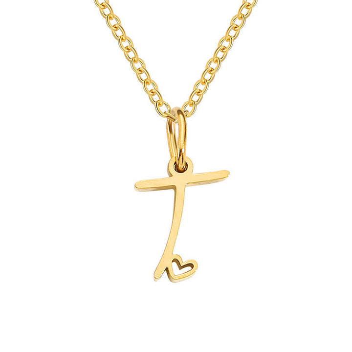 Initial Heart Necklace | Gold