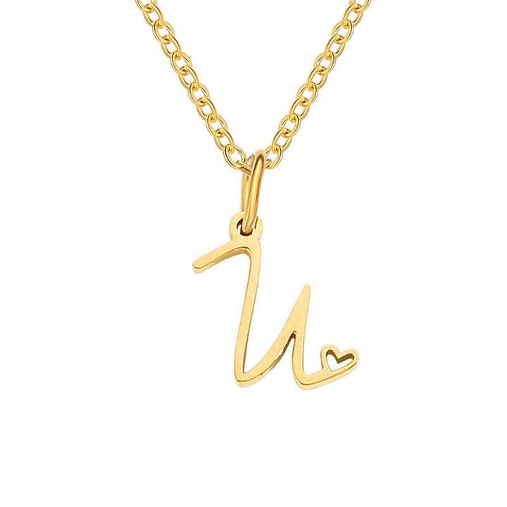Initial Heart Necklace | Gold