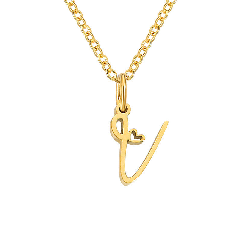 Initial Heart Necklace | Gold