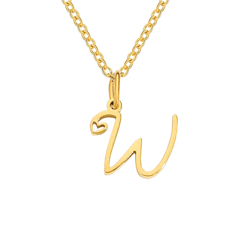 Initial Heart Necklace | Gold