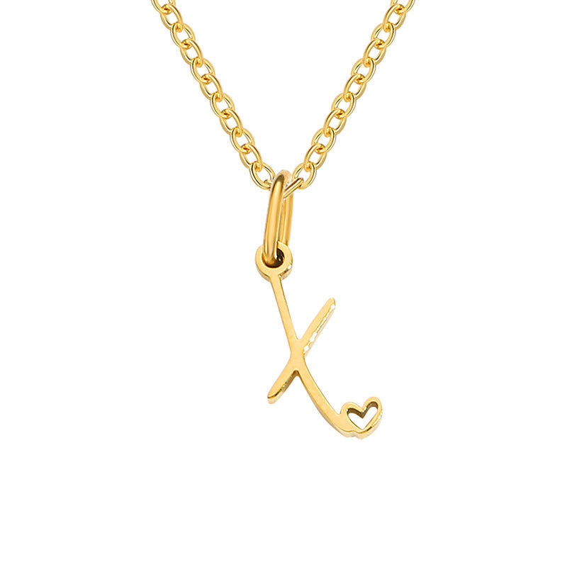 Initial Heart Necklace | Gold