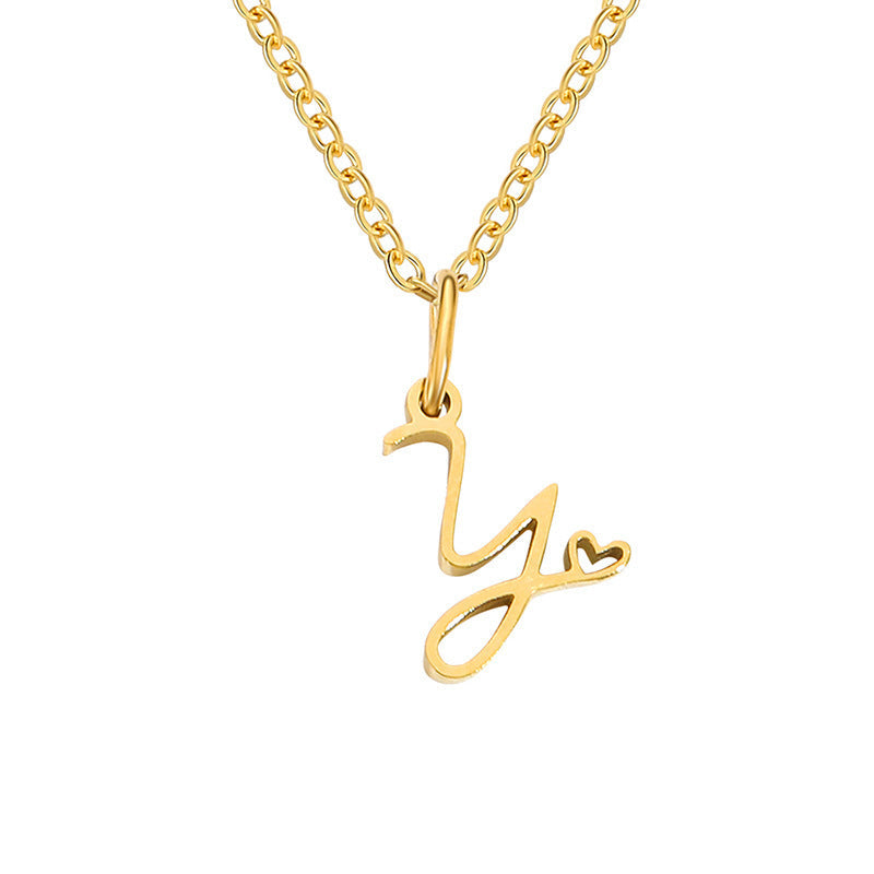 Initial Heart Necklace | Gold