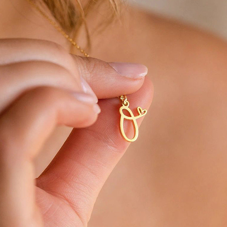 Initial Heart Necklace | Gold