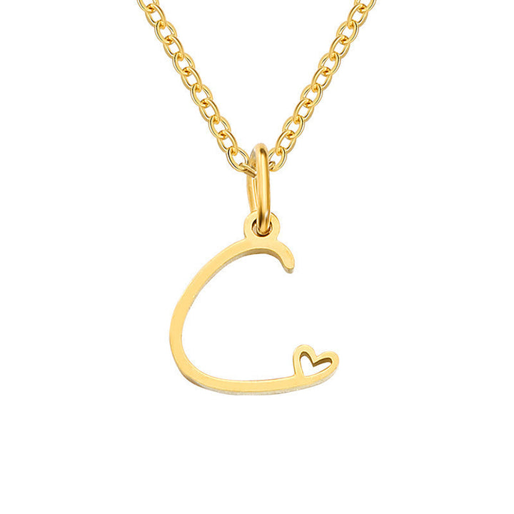 Initial Heart Necklace | Gold