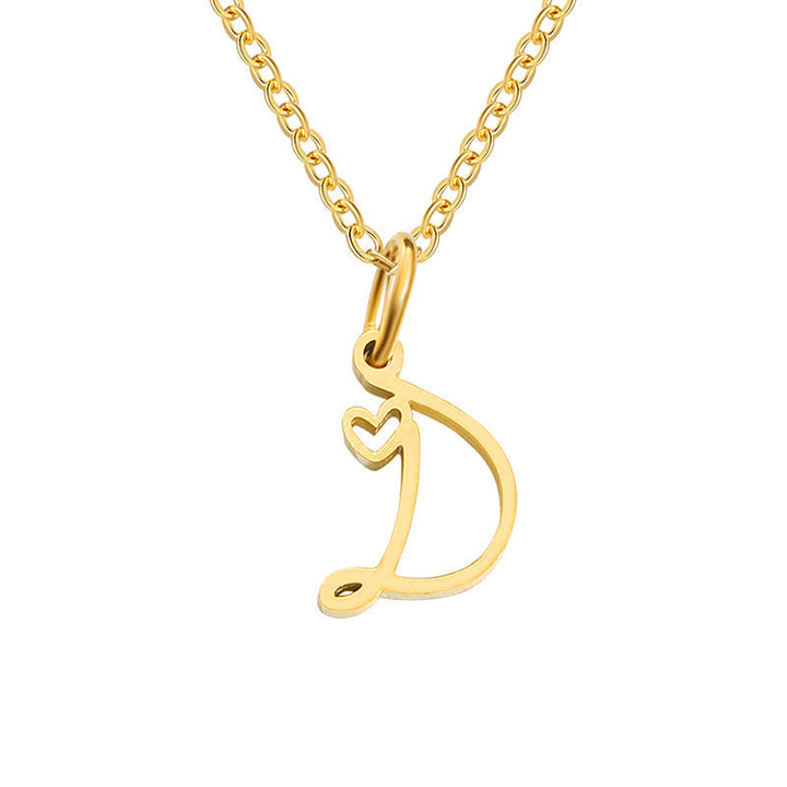 Initial Heart Necklace | Gold