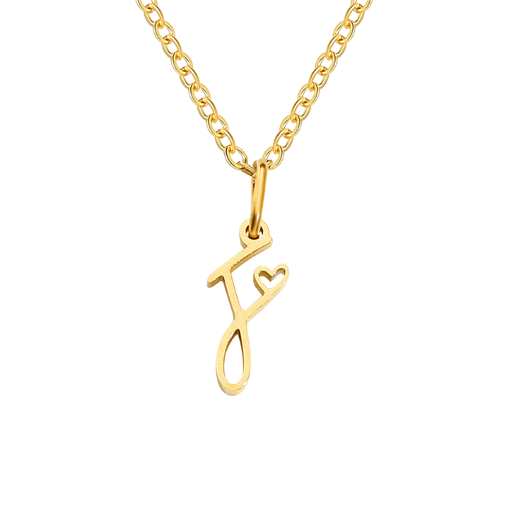 Initial Heart Necklace | Gold