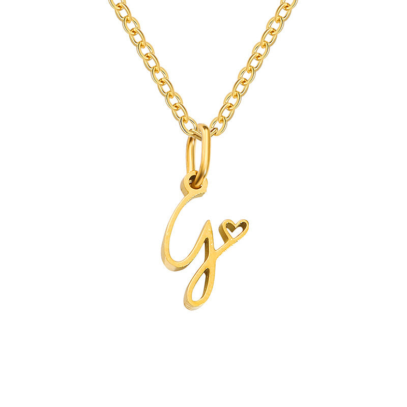 Initial Heart Necklace | Gold