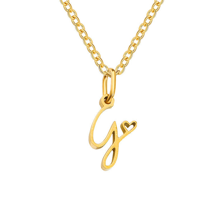 Initial Heart Necklace | Gold