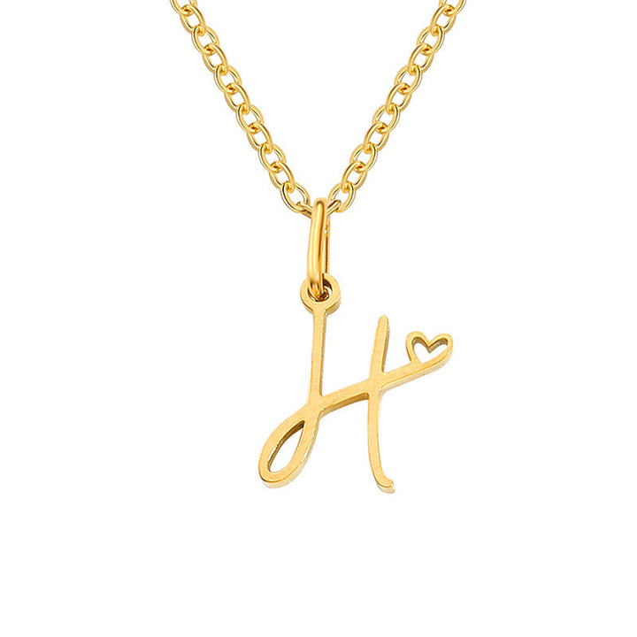 Initial Heart Necklace | Gold
