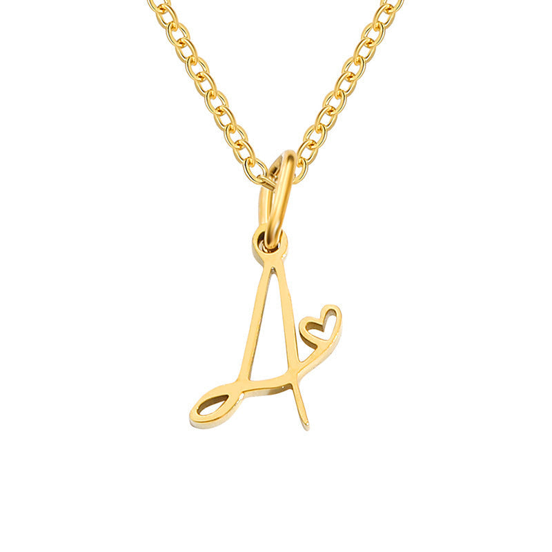 Initial Heart Necklace | Gold