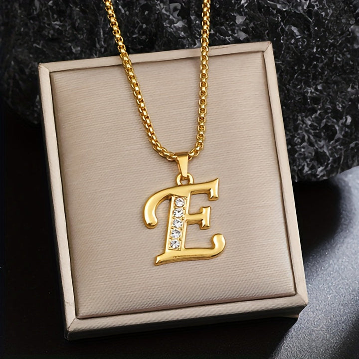Initial crystal necklace | Gold