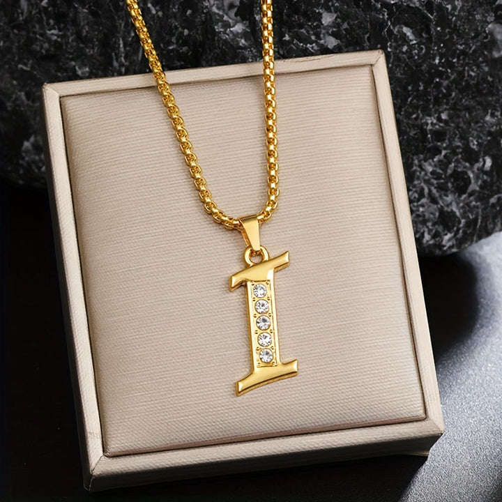 Initial crystal necklace | Gold