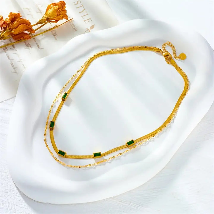 Sorella Double Layer Retro Necklace | Gold