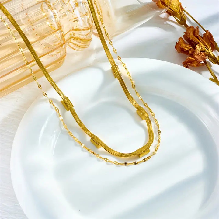 Sorella Double Layer Retro Necklace | Gold