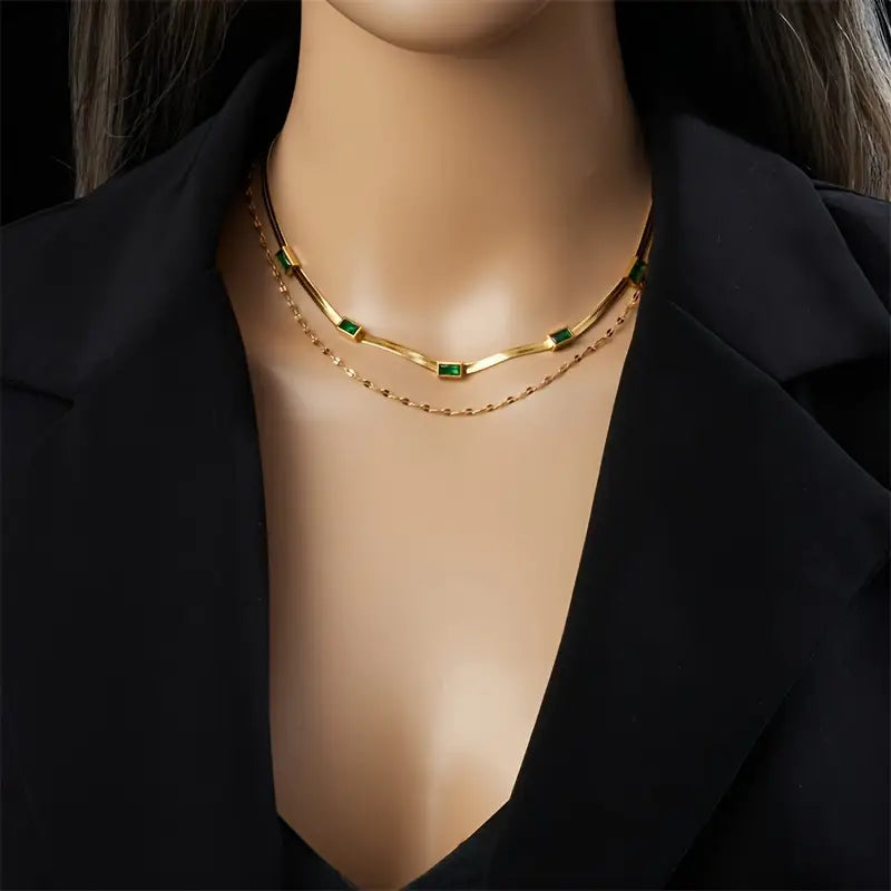 Sorella Double Layer Retro Necklace | Gold