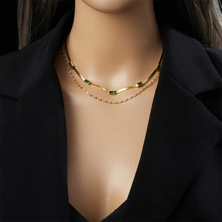 Sorella Double Layer Retro Necklace | Gold