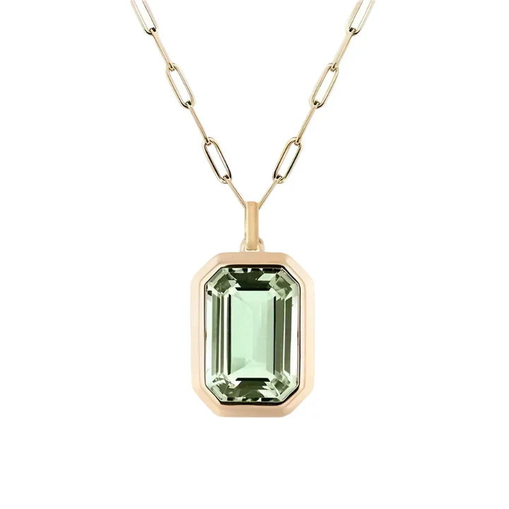 Sofia Necklace with Emerald Stone | Gold