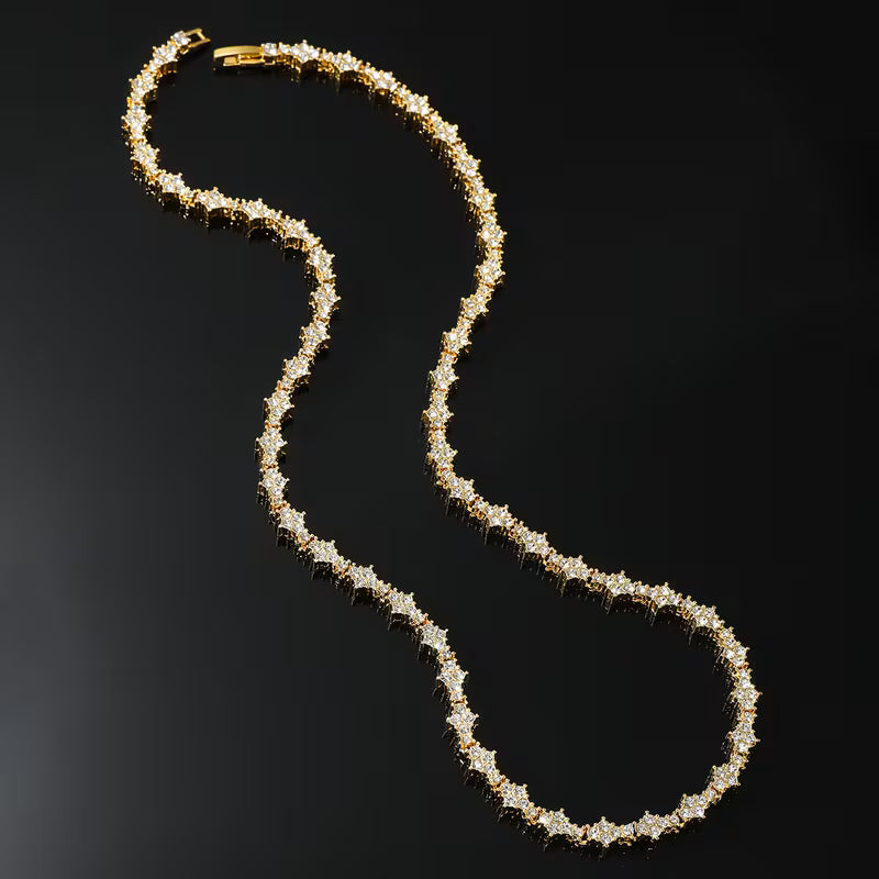 Classic tennis necklace | Gold