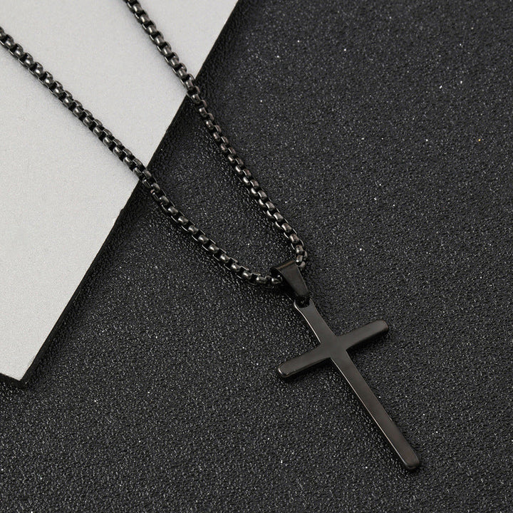 Collier avec croix « Foi Élevée » | Or blanc
