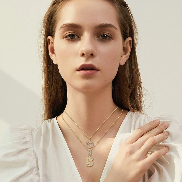 Initial Letter Pendant Necklace | Gold