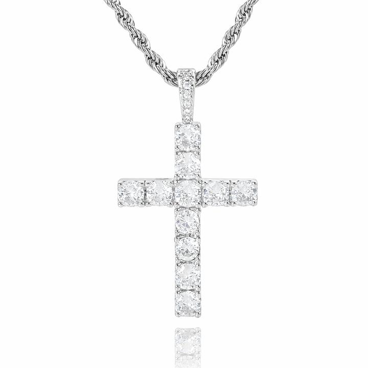 Cross necklace | White gold