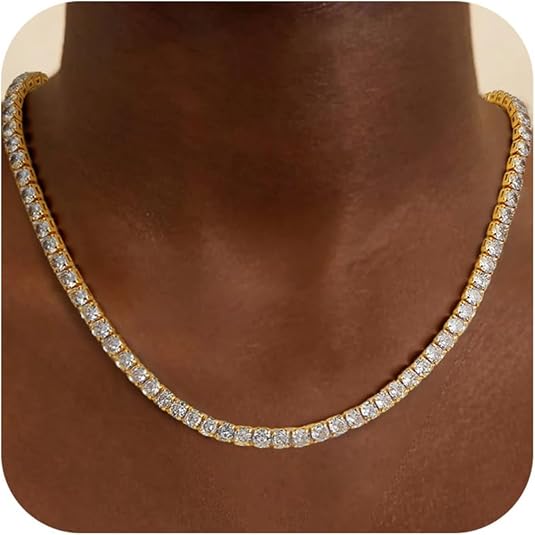 Tennis Necklace | Gold