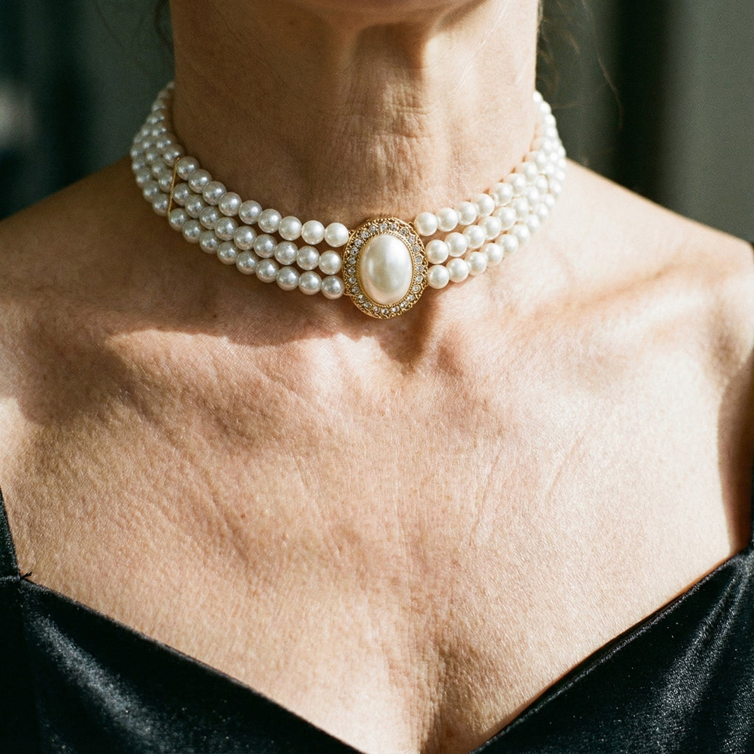 Collier élégant avec trois perles | Or