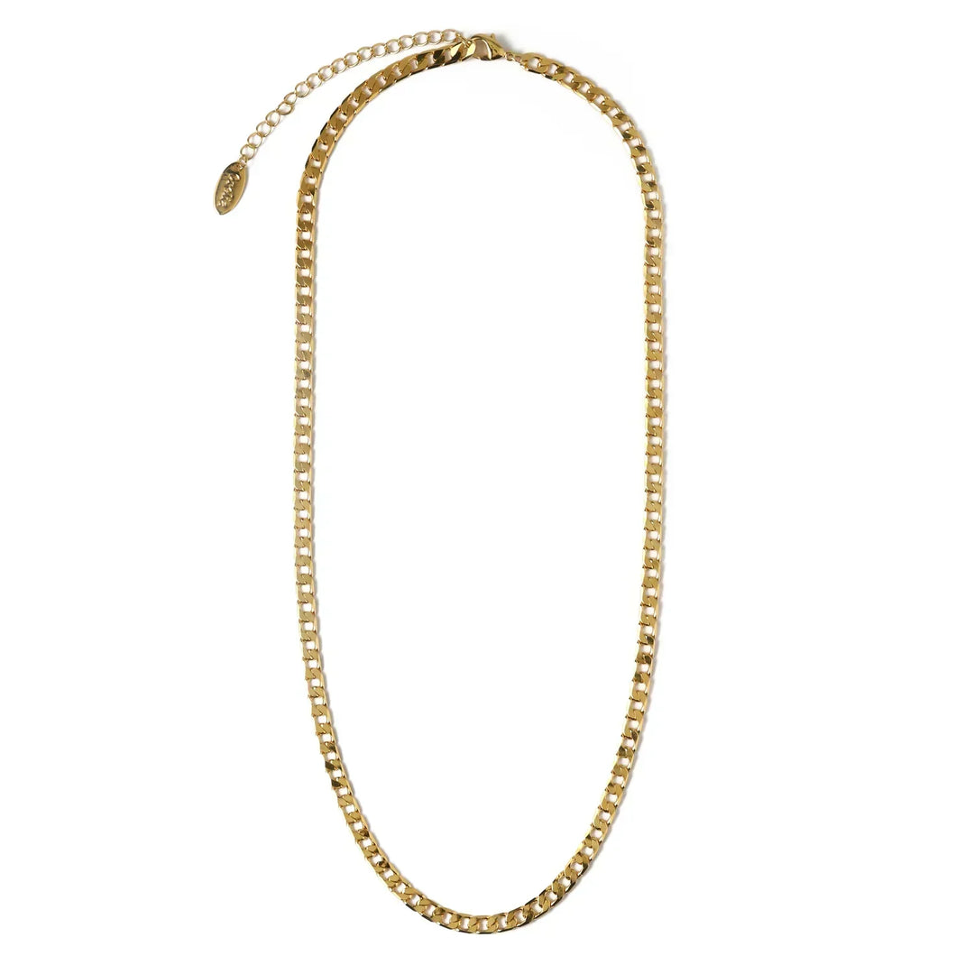 Flat Link Chain Necklace | Gold