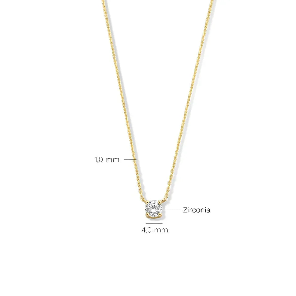 Moissanite Stone Necklace Cléa | Gold