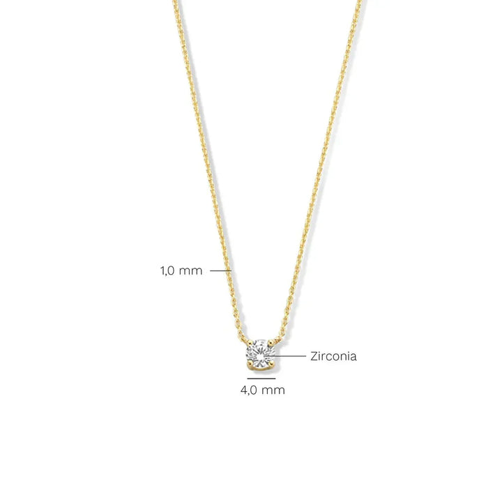 Moissanite Stone Necklace Cléa | Gold