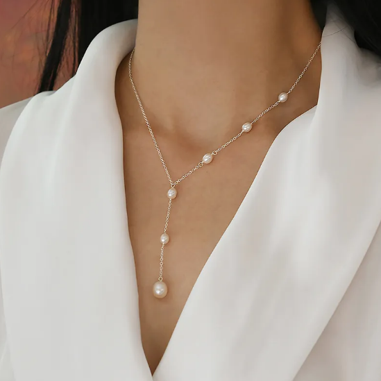 Collier avec perles fraîches | Or