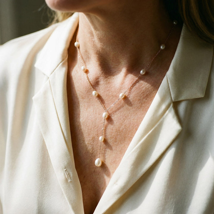 Collier rétro avec perle suspendue | Or